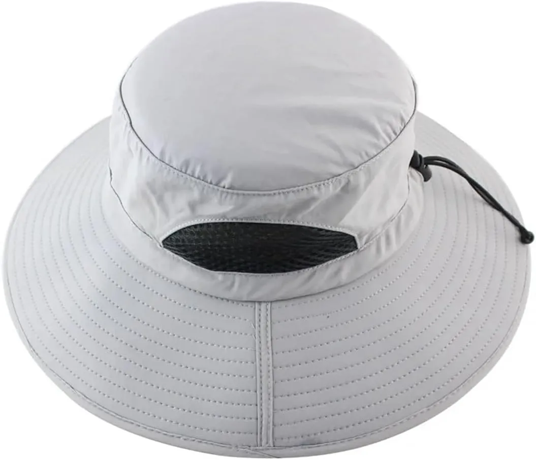 Breathable Summer Wide Brim Mesh Bucket Hat Packable Men Women Sun Hat Fishing Boonie Hat Adjustable Sun Cap