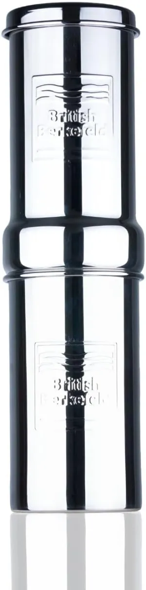 British Berkefeld Doulton Gravity Water Filter System 1 Liter Compact Portable Stainless Steel Water Filter System for Home with 1 Doulton NSF certified Ceramic Ultra Sterasyl Cartridge