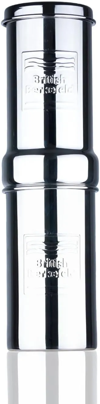 British Berkefeld Doulton Gravity Water Filter System 1 Liter Compact Portable Stainless Steel Water Filter System for Home with 1 Doulton NSF certified Ceramic Ultra Sterasyl Cartridge