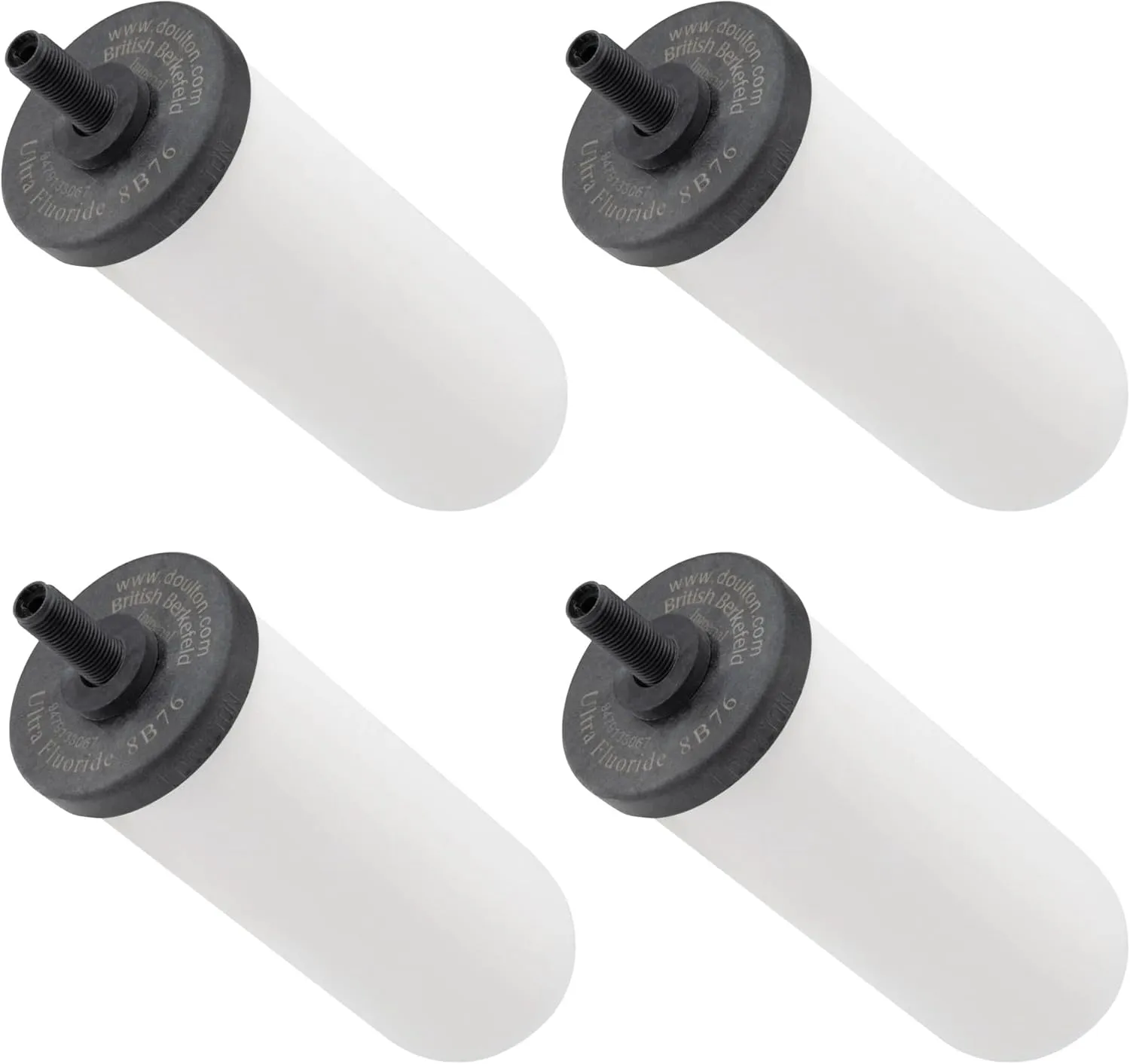 British Berkefeld Doulton Ultra Fluoride Ceramic Drinking Water Filter Cartridge W9120133 for All Gravity Water Filter Systems, Pack of 4