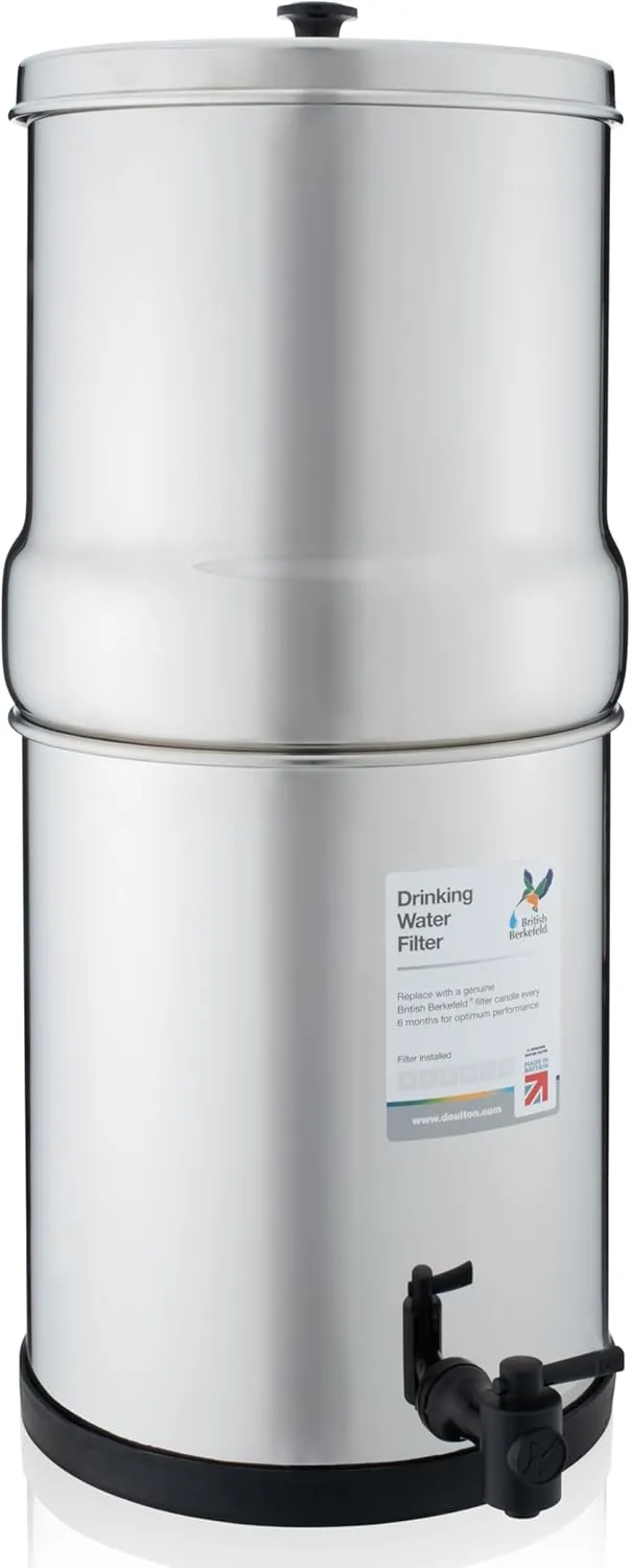 British Berkefeld Doulton W9361138 Stainless Steel Gravity Water Filter System with 2 x Ultra Sterasyl Ceramic Filter Candles