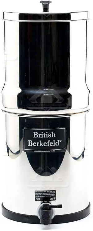 British Berkefeld® Gravity Water Filter with four 7" Super Sterasyl™ Ceramic Water Filter Elements