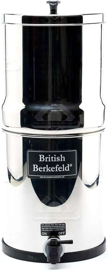 British Berkefeld® Gravity Water Filter with four 7" Super Sterasyl™ Ceramic Water Filter Elements