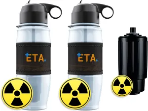 Bundle Deal | ETA Alkaline Water Filter Bottle | Removes up to 99.99% of Harmful Contaminants While Alkalizing | Protects The Nutrient & Mineral Value from Filtration | Made in USA (Extreme - Orange)