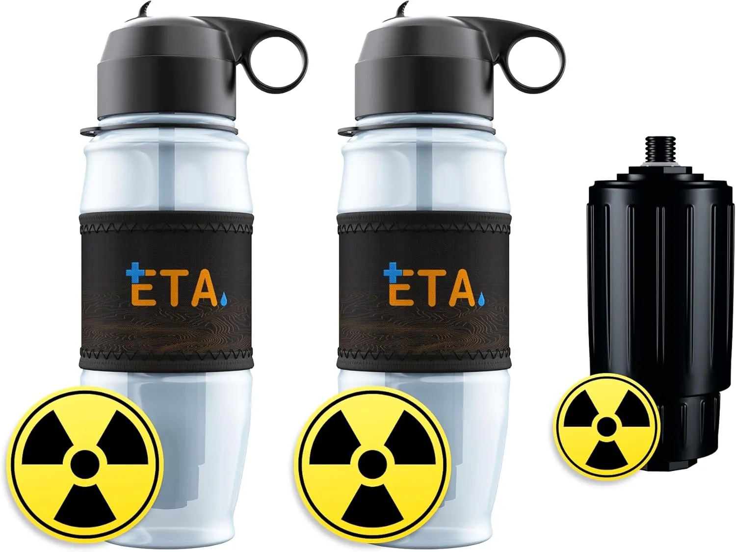Bundle Deal | ETA Alkaline Water Filter Bottle | Removes up to 99.99% of Harmful Contaminants While Alkalizing | Protects The Nutrient & Mineral Value from Filtration | Made in USA (Extreme - Orange)