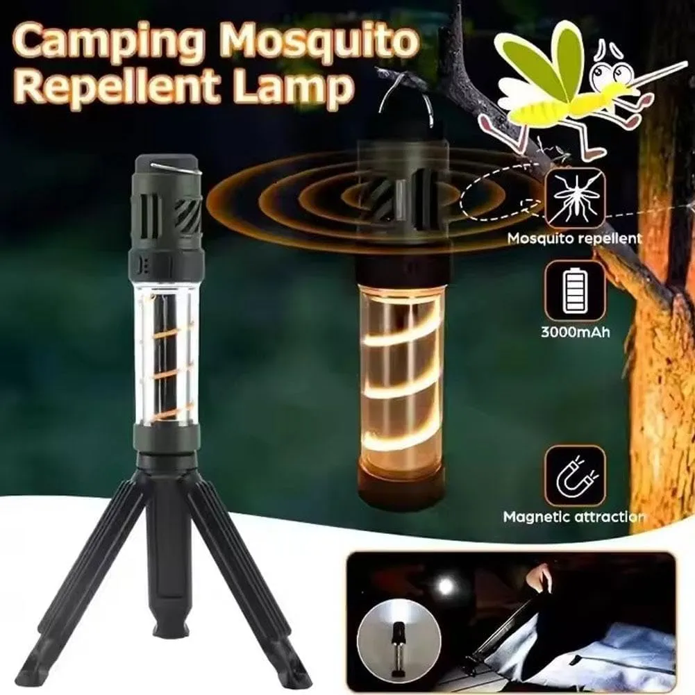 Buzz Defense Portable, 2025 New BuzzDefense Dual Mode Integrated Camping Lantern with 3000 mAh USB Charging, Waterproof, Adjustable Brightness LED Camping Light for Outdoor, Garden, Picnic (2*Green)