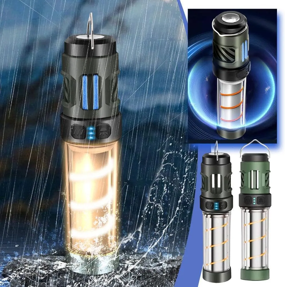 Buzz Defense Portable, 2025 New BuzzDefense Dual Mode Integrated Camping Lantern with 3000 mAh USB Charging, Waterproof, Adjustable Brightness LED Camping Light for Outdoor, Garden, Picnic (2*Green)