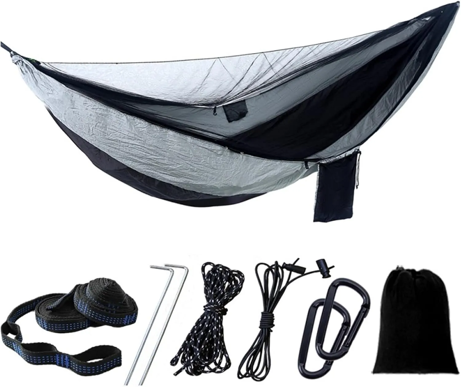 Camp Camping Hammock with Mosquito Net Portable Parachute 6 Strap Double Travel Hammock,Outdoor Backpacking Hammock Swing Chair Strong, Camouflage
