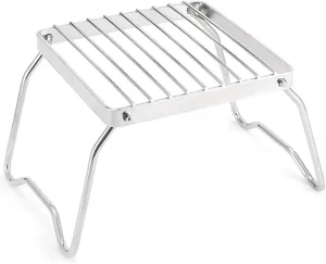 Camp Grills with Foldable Legs, Stainless Grills Grate Stove Campfire Stand Portable Grills for Backpacking