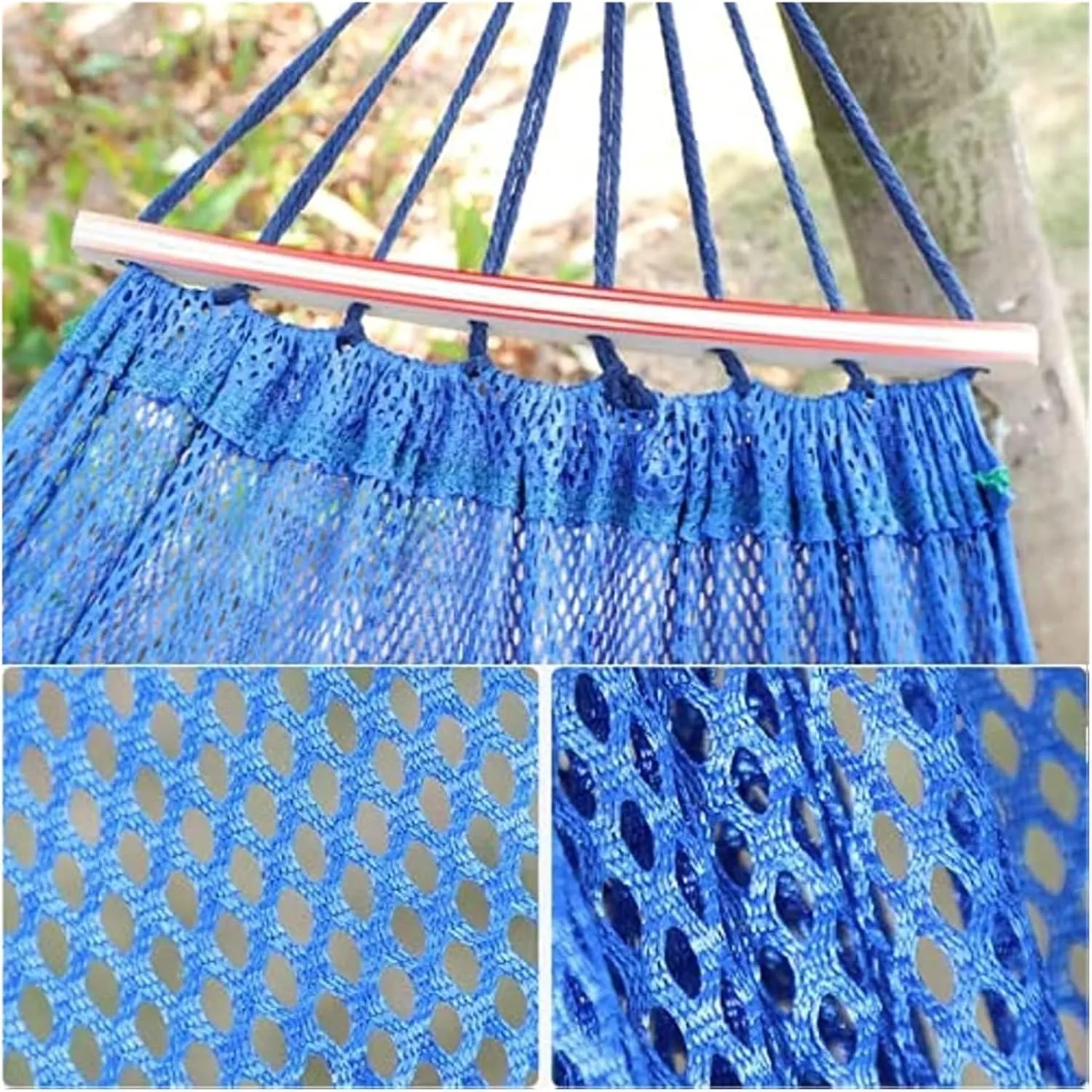 Camp Hammock Swing Travel Hammock Portable Hammock Comfortable Folding Mesh Net Camping Accessories Single Hammock Outdoor Indoor Strong, Blue 4set