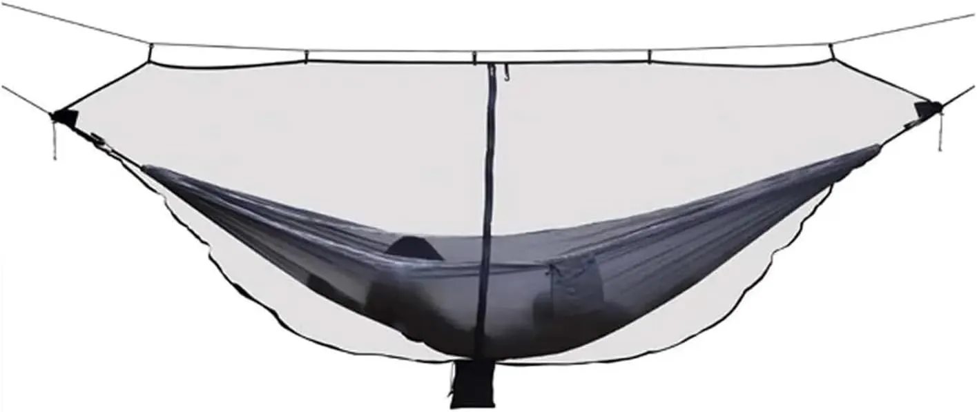 Camp Outdoor Easy Setup Travel Portable Hammock Mosquito Net Fabric Nylon Camping Double Person Foldable Separating Mosquito Bed Net Strong (Army Green)