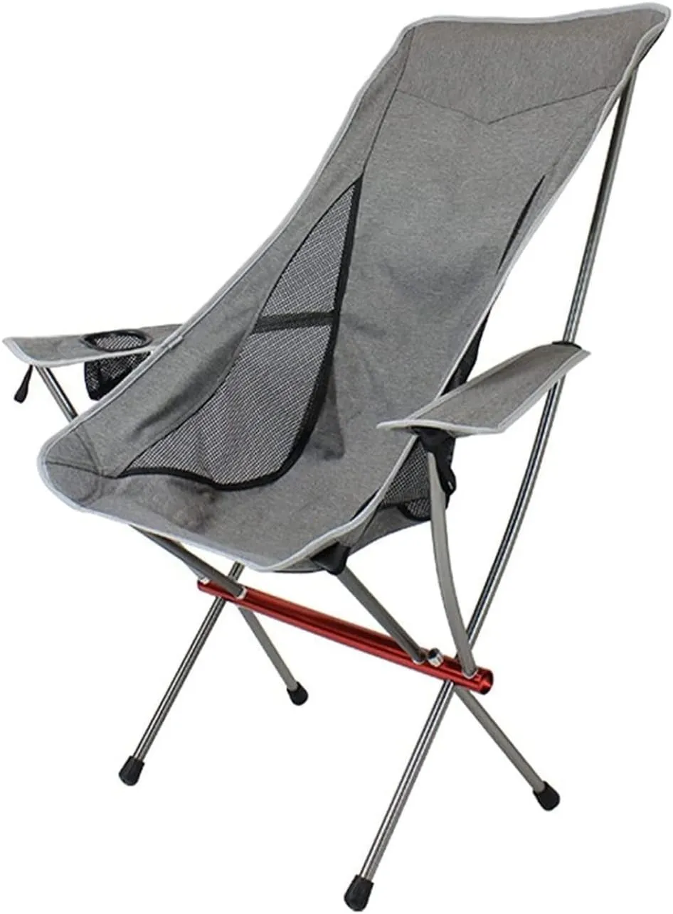 Camping Chair Camp Chair Outdoor Camping High Back Chair Portable Ultralight Seat Backpacking Chair with Soft Armrests for Hiking s Outdoor Fishing Chair