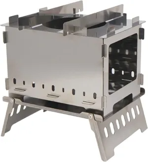 Camping Grill, Korean Bbq Grill,Portable Wood Burning Stove, Stainless Steel, BBQ Grill, Foldable Wood Burning Stove with Storage Bag for Outdoor Camping Picnic Hiking