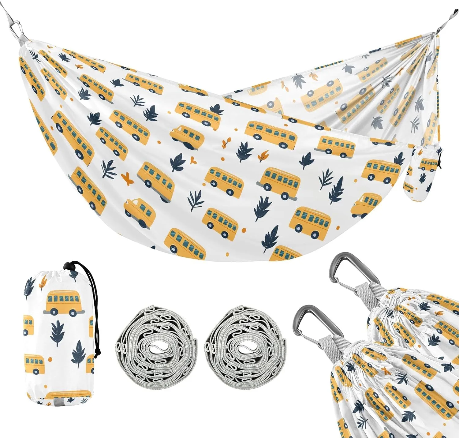 Camping Hammock Outdoor Hammocks for Outside Bus Tree Beach Trees Portable Lightweight with Pockets Tree Straps Indoor
