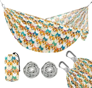Camping Hammock Outdoor Hammocks for Outside Lovely Dogs Beach Trees Portable Lightweight with Pockets Tree Straps Indoor