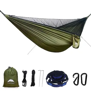 Camping Hammock - Portable Hammock with Mosquito Net