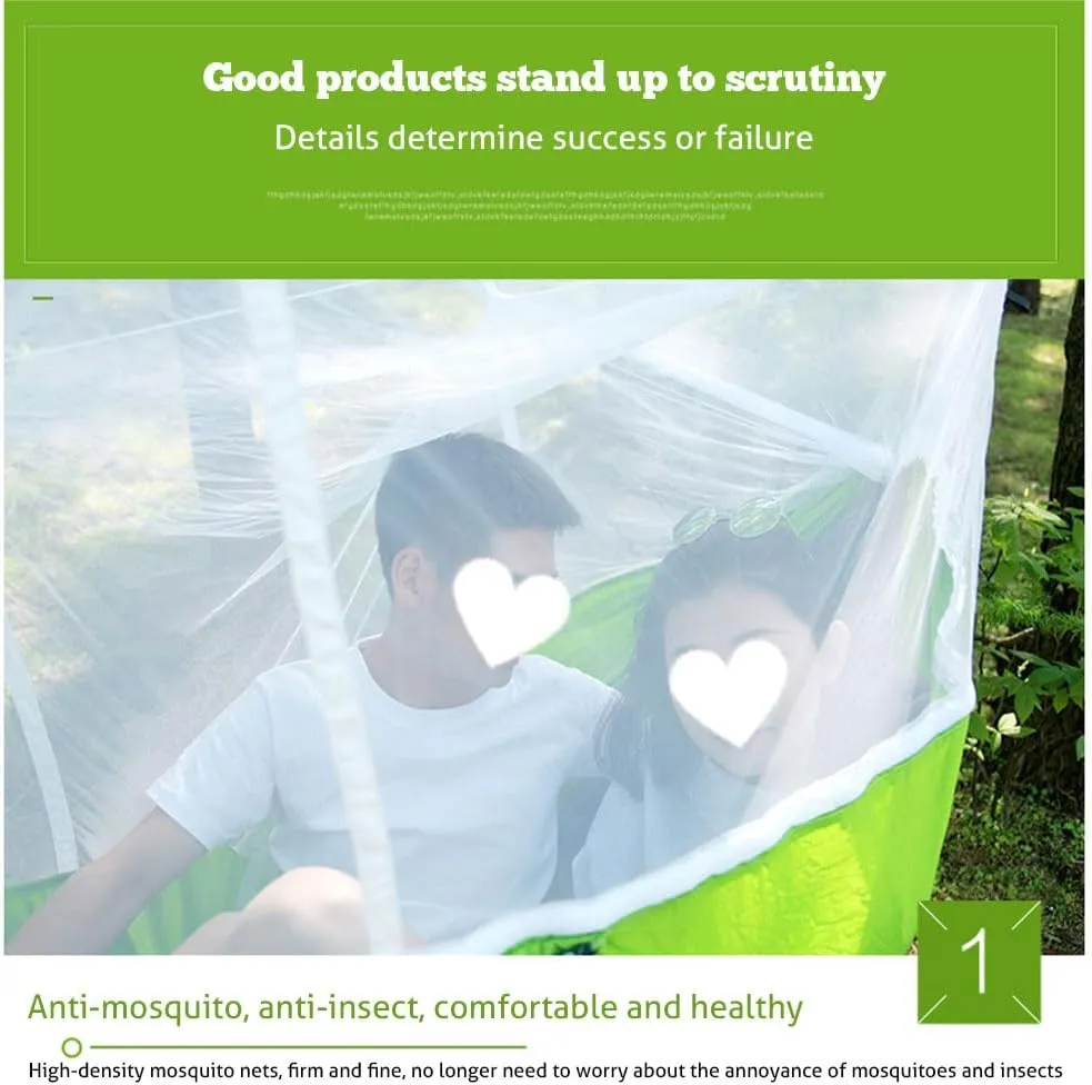 Camping Hammock, Portable Hammocks with Mosquito Net,Best for Outdoor Hiking Travel (13)