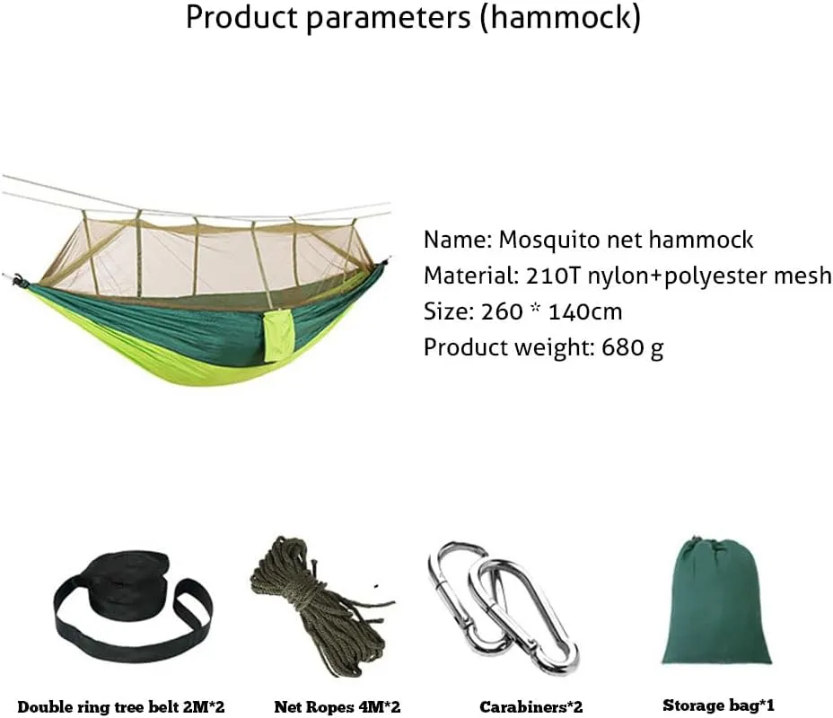 Camping Hammock, Portable Hammocks with Mosquito Net,Best for Outdoor Hiking Travel (13)