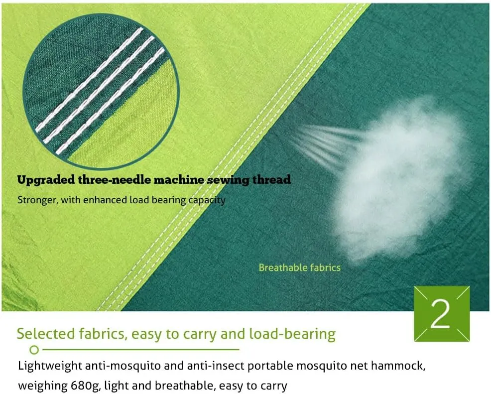 Camping Hammock, Portable Hammocks with Mosquito Net,Best for Outdoor Hiking Travel (14)