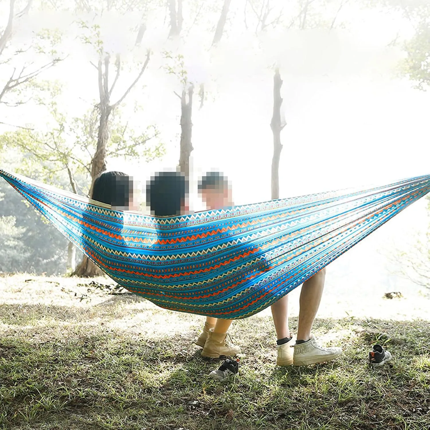 Camping Hammock Portable Hanging Bed Sheet Person Double Hammock Suitable Outdoor and Indoor Travel Camping Equipment with Tree Belt Backpack