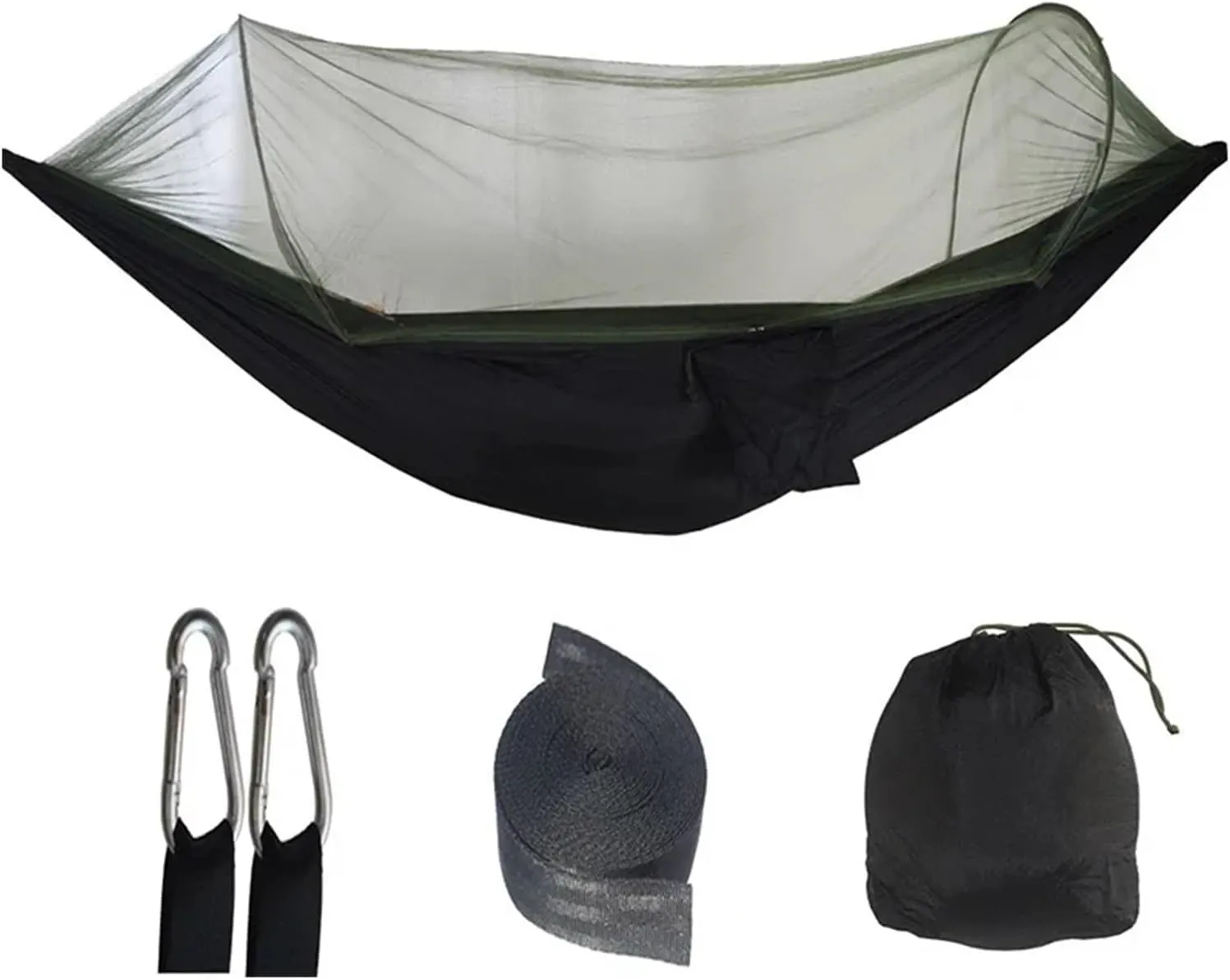 Camping Hammock with Mosquito Net Sleeping Tent Hammock Suitable Camping Hammock Outdoor Furniture for Garden for Terrace, Outdoor(Black)