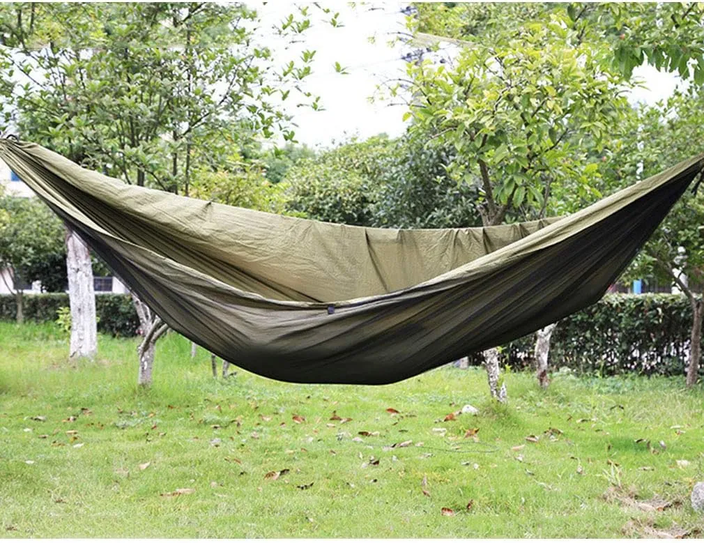 Camping Hammock with Mosquito Nets Outdoor Tourist Hanging Hammocks Portable Parachute Nylon Hiking Hammock for Backpacking Hiking Travel