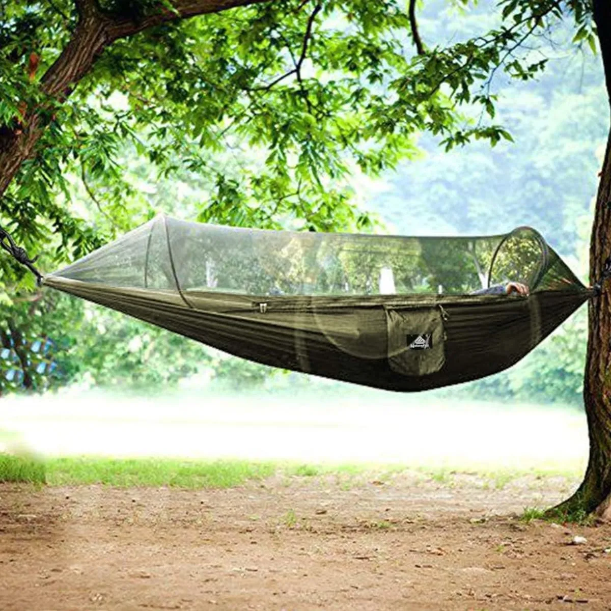 Camping Hammock with Net, Hammock Tent Strong Load-Bearing Capacity, Portable Hammock Camping Breathable Mosquito Proof, Suitable for Outdoor Use(Blue,260 * 140cm)