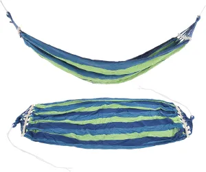 Camping Hammock,Large Woven Hammock Garden Swing with Hardwood Spreader Bar,Portable Camping Hammock Outdoor Travel Hammock,for Outdoor Summer Camping (Blue)