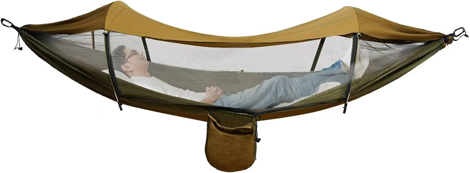 Camping Hammock,Portable Camping Hammock,Heavy Duty Outdoor Hammocks Portable Hammock,Anti-Mosquito and Anti-Sun Camping Hammock,Nylon Hammock Swing,for Camping Backpacking Survival Travel Outdoor