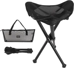 Camping Stool Folding 19.29-inch Tall 3 Legged Tripod Camp Stools Portable for Backpacking Hiking Hunting