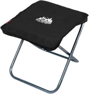 Camping Stool Portable Folding Stool Aluminum Alloy Frame Camp Stool Fishing Stool for Beach Barbecue Hiking Gardening Travel, Black, 43cmx36.5cm