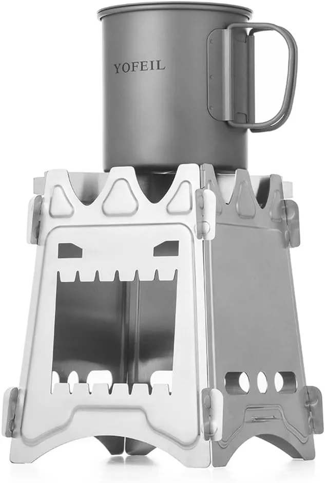 Camping Stove Stainless Steel Backpacking Stove Potable Wood Burning Stoves for Picnic Bbq Camp Hiking