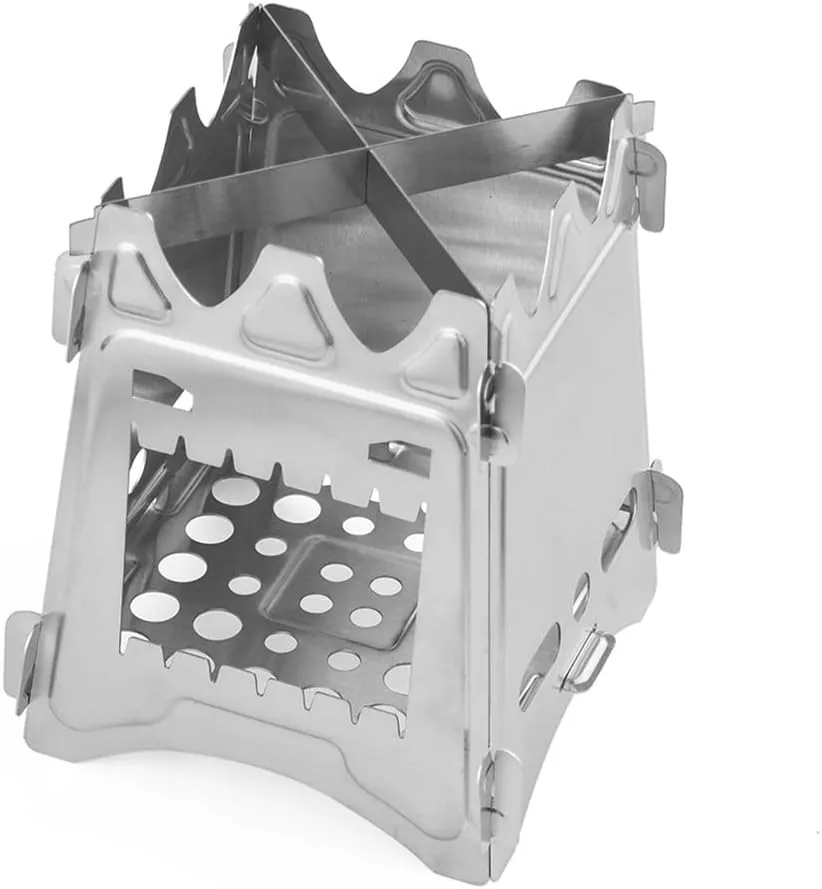 Camping Stove Stainless Steel Backpacking Stove Potable Wood Burning Stoves for Picnic Bbq Camp Hiking