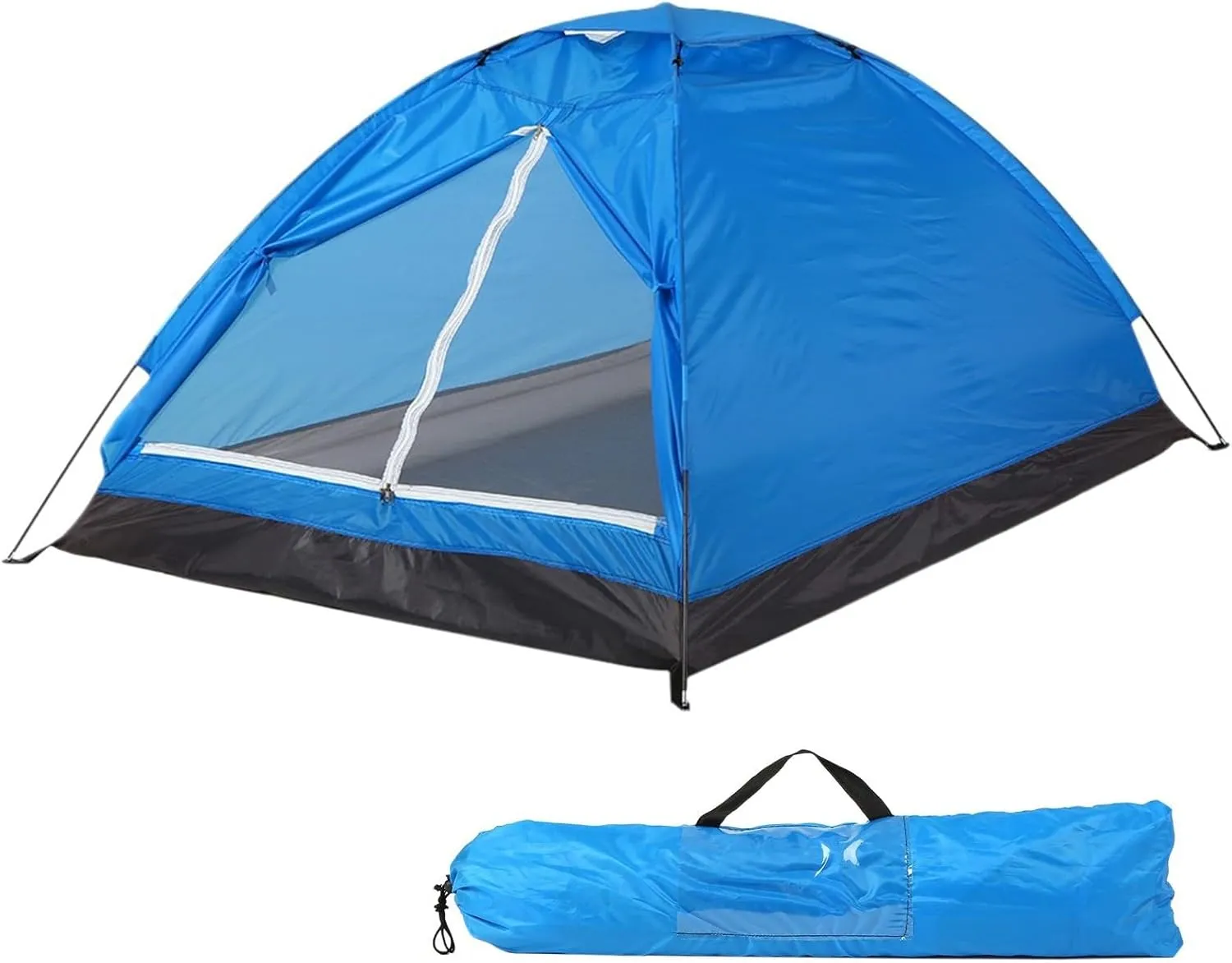 Camping Tent 2 Person, Waterproof Windproof Tent Portable Dome Tents with Dual-layer Door and Fiberglass Poles for Outdoor Camping Backpacking(Blue)