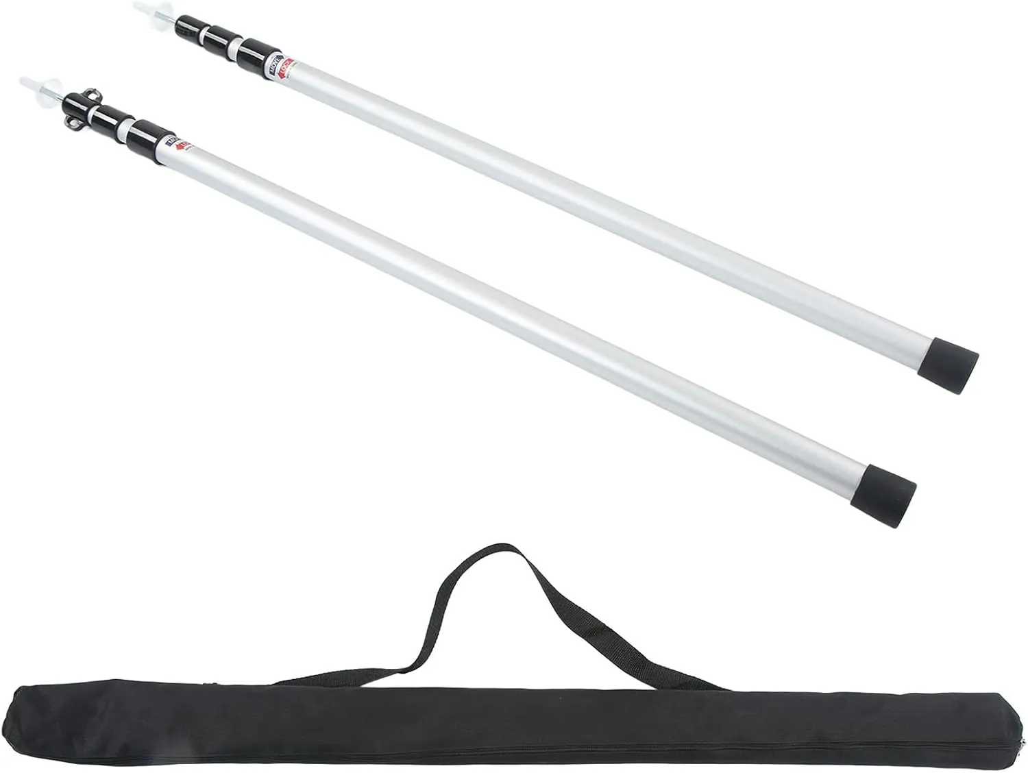 Camping Tent Poles Aluminum Alloy Adjustable 95 to 235cm Telescopic Canopy Supporting Rods with Storage Bag for Hiking Backpacking