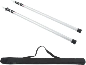 Camping Tent Poles Aluminum Alloy Adjustable 95 to 235cm Telescopic Canopy Supporting Rods with Storage Bag for Hiking Backpacking