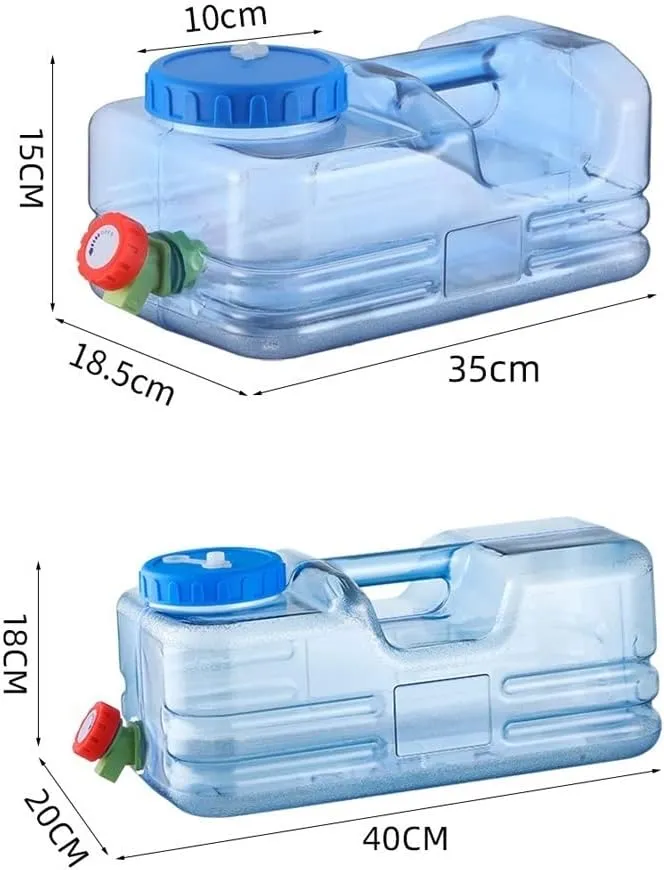Camping Water Container, Portable Outdoor Water Container with Spigot, High-Capacity Water Storage Camp Water Jug for Camping Outdoor Hiking (Gray : Blue, Size : 10L)