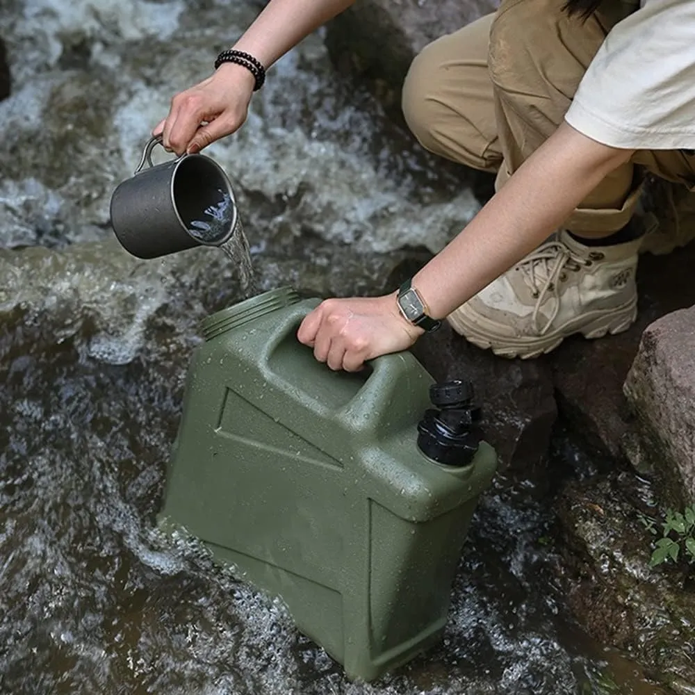 Camping Water Container Water Container with Spigot Water Storage Carrier Portable Green Bucket for Camping Hiking Picnic BBQ (Gray : A, Size : 34 * 13 * 31cm)