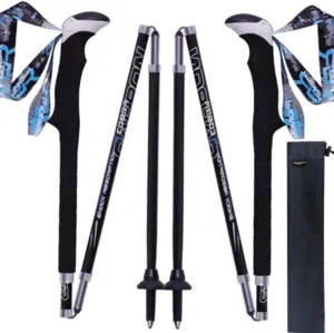 Carbon Fiber Trekking Poles - Collapsible Ultralight Antishock, Durable and Lightweight Hiking Pole for Camping, Mountaining, Backpacking, Walking, Trekking