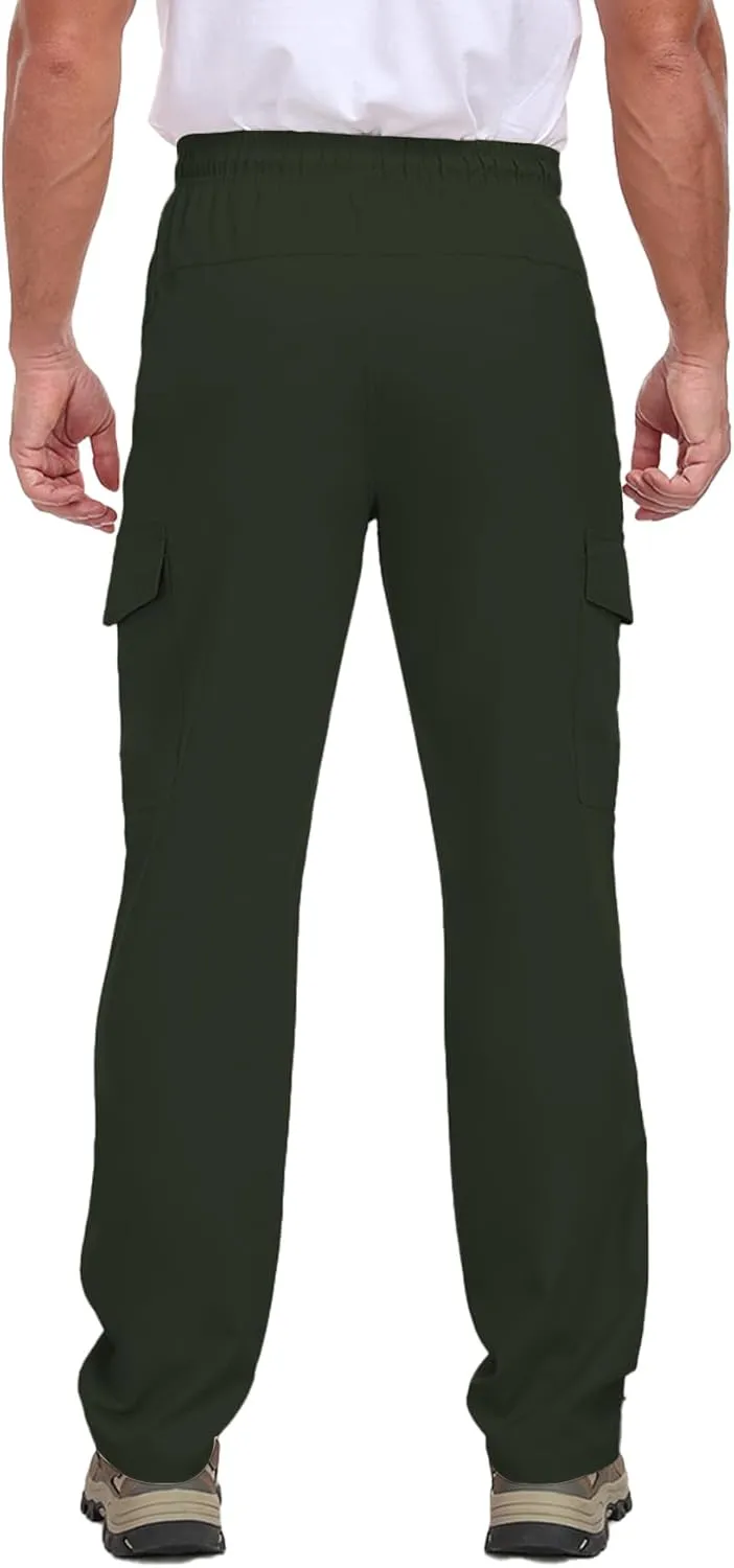 Cargo Pants for Men Water Resistant Hiking Pants Lightweight Fishing Travel Pants Zipper Pocket Outdoor HH2411