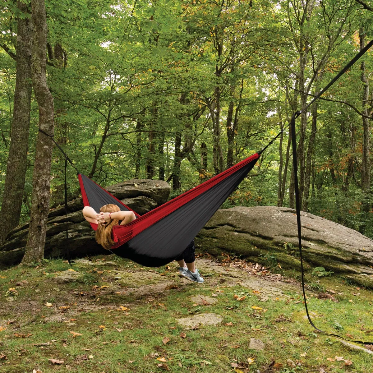 Castaway All-In-One Nylon Red/Charcoal Travel Hammock