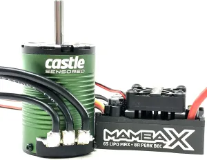 Castle Creations Mamba X SCT Pro Sensored 25.2V WP ESC & 1410-3800Kv 5mm Combo,Black