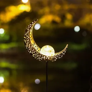 Celestial Solar Garden Light – Glass & Metal Outdoor Lantern (Solar-Powered, Weatherproof)