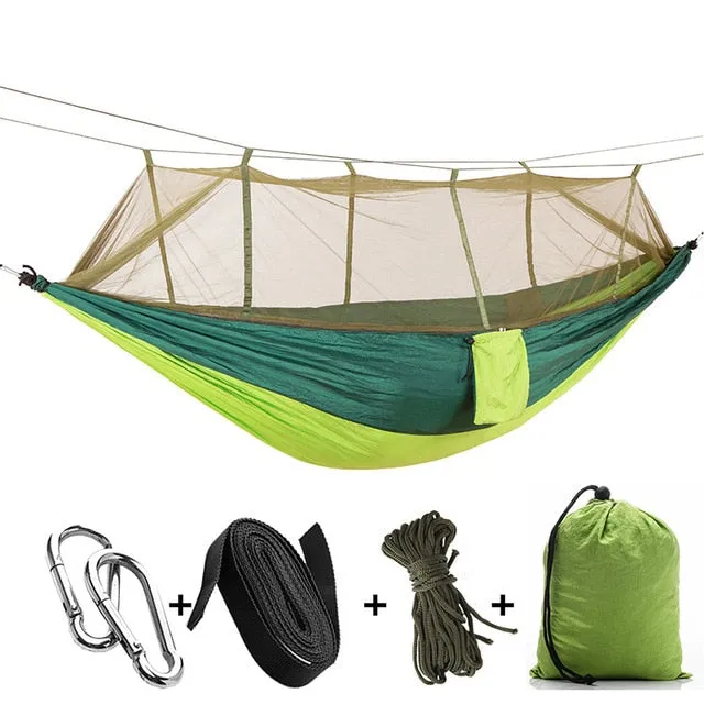 Chair Green Hanging Swing 1-2 Complete assortment Camping High-end Outdoor Mosquito Net Army Portable Double Bed Hamac Hammock Parachute Sleeping Person
