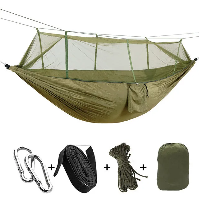 Chair Green Hanging Swing 1-2 Complete assortment Camping High-end Outdoor Mosquito Net Army Portable Double Bed Hamac Hammock Parachute Sleeping Person