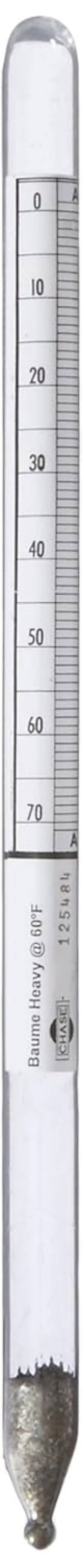 Chase Instruments BH14 Baume Precision Hydrometer, 0 to 70 Range, 0.10mm Interval, 300mm Length