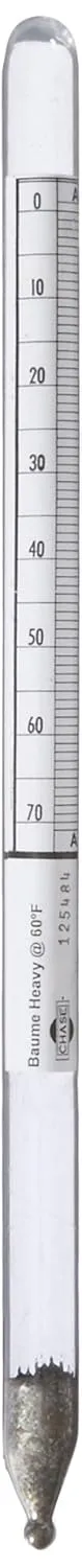 Chase Instruments BH14 Baume Precision Hydrometer, 0 to 70 Range, 0.10mm Interval, 300mm Length