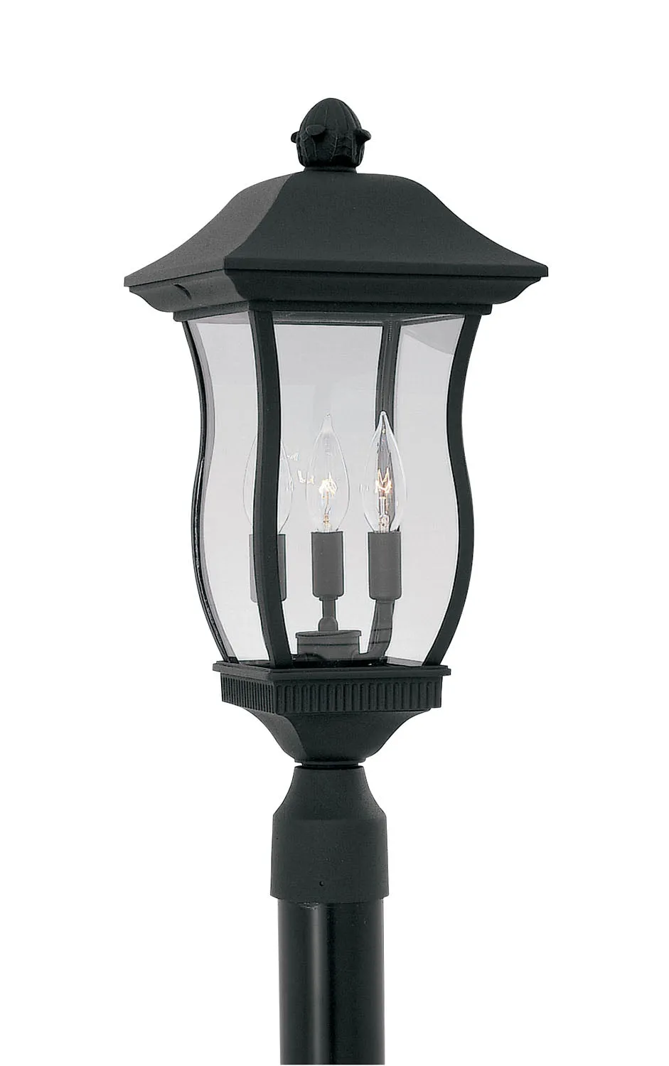 Chelsea Three Light Post Lantern in Black