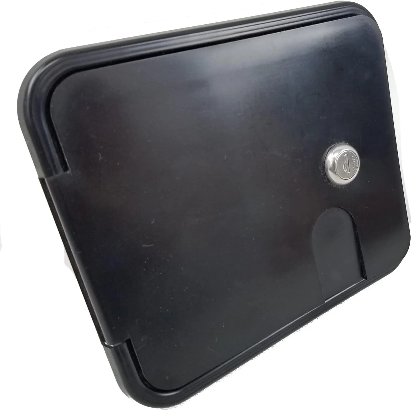 classAcustoms RV Trailer Camper City/Gravity Fill Dish | Fresh Water Hose Connection | K7113P Black | City and Gravity Combination Water Fill Dish with Check Valve | Lockable Door