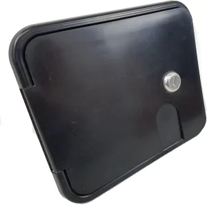 classAcustoms RV Trailer Camper City/Gravity Fill Dish | Fresh Water Hose Connection | K7113P Black | City and Gravity Combination Water Fill Dish with Check Valve | Lockable Door